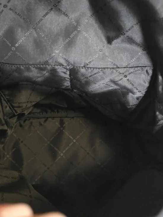 Michael Kors Black Leopard Nylon Backpack Gold Zip MK Logo EUC - Picture 12 of 12